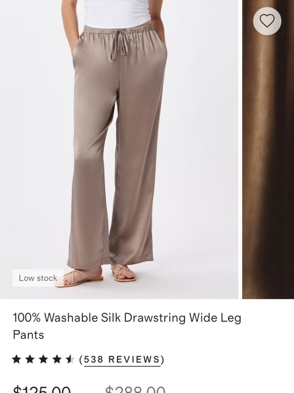 Quince Silk Wide Leg Pants in Taupe